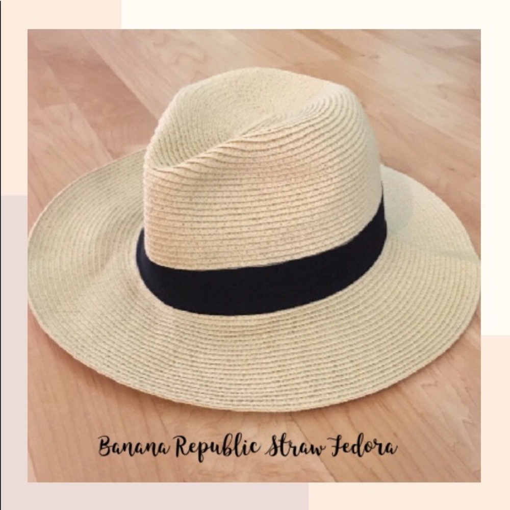 Banana Republic Straw Fedora Hat